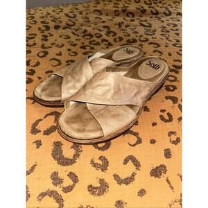 Sofft Womens 11 Brylee Sandals Criss Cross Leather Pink Casual Dressy Comfort